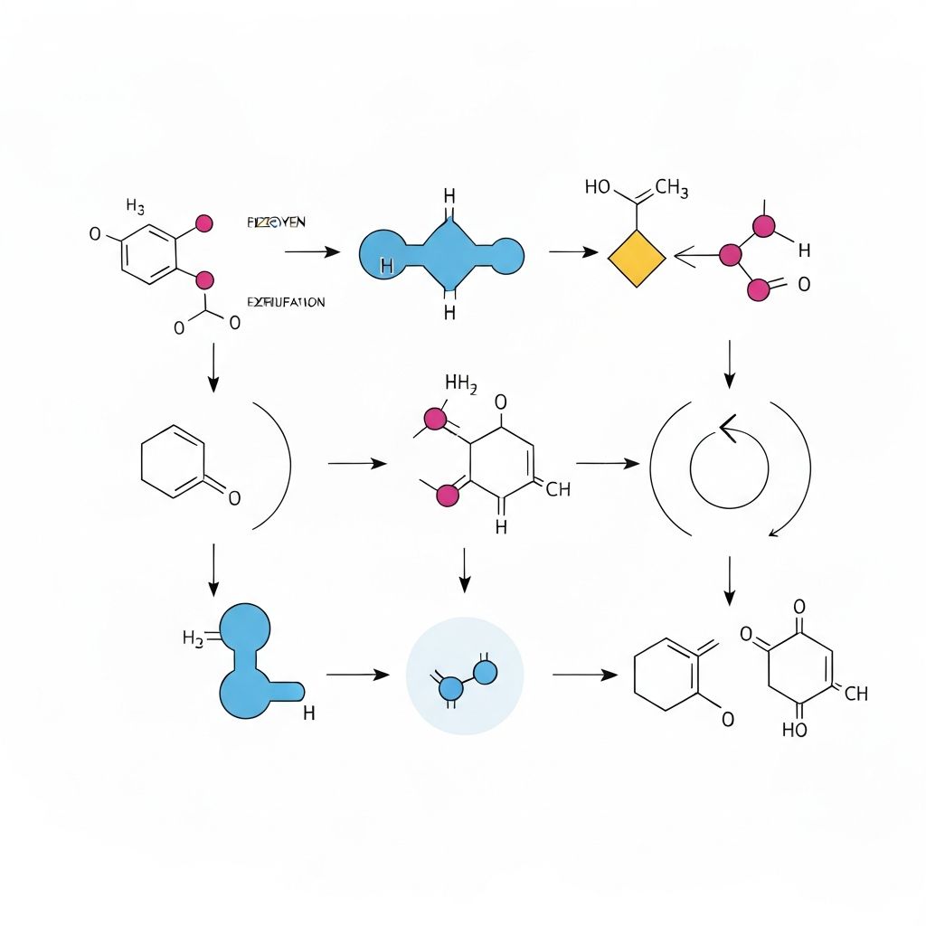Cellular detoxification pathways illustration